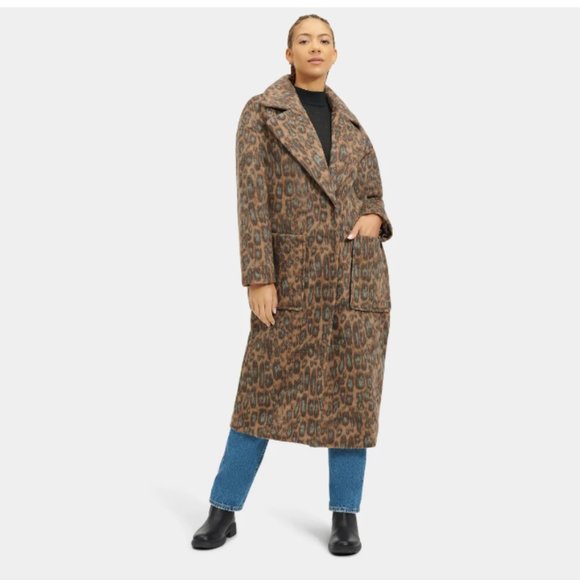UGG HATTIE Long Oversized Coat Novelty M - Picture 8 of 10